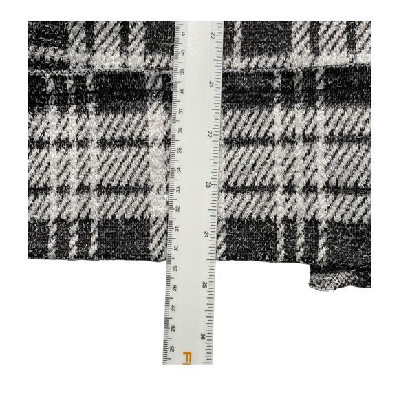 Peyton Jensen Black White Plaid Open Front Cardigan Sweater Women’s Medium - Picture 11 of 16